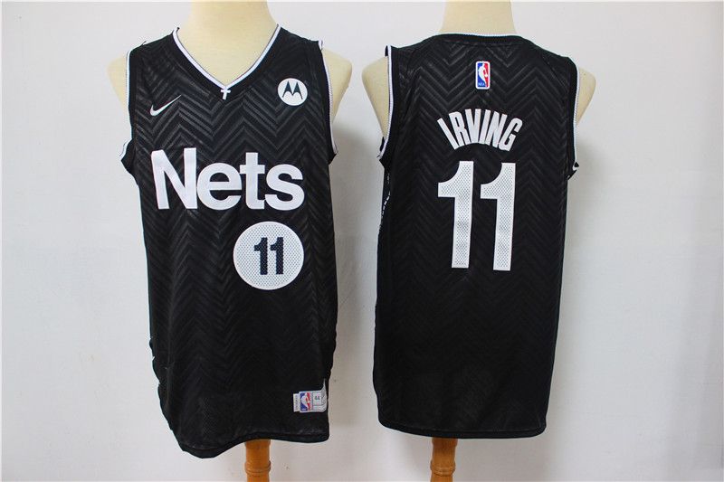 Men Brooklyn Nets 11 Irving Black 2021 Nike Playoff bonus NBA Jersey